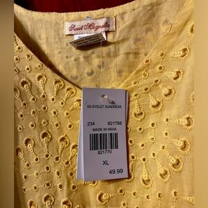 Sweet magnolia yellow sun dress, made in India, XL, tags still on